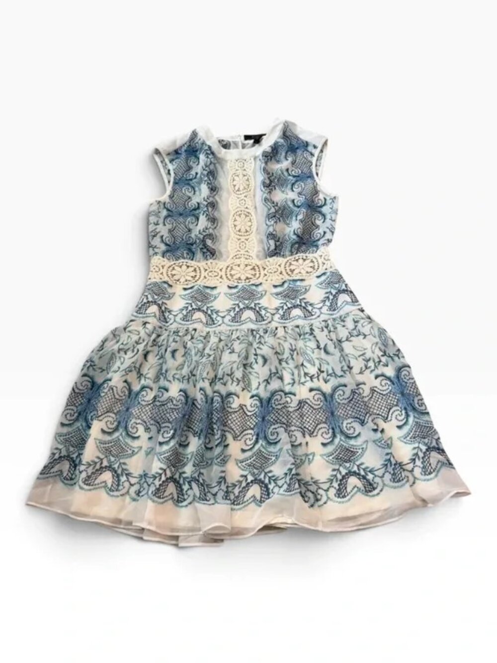 BCBGMaxazria blue & white short dress size 4